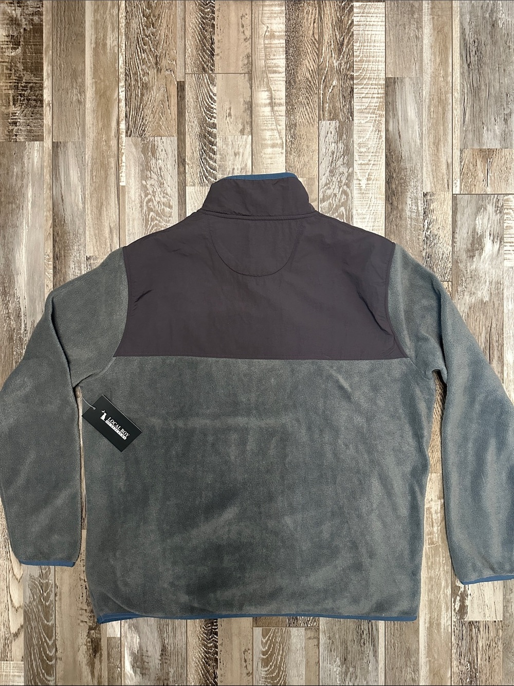 Men's Local Boy Quarter Snap Fleece Pullover - Gray and Blue NWT! - Picture 8 of 8